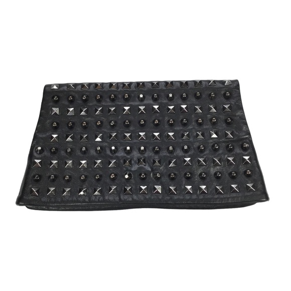 RomyGold Studded Leather Clutch purse